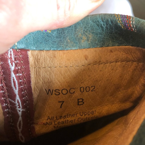 Twisted X stepping out cuff tan/teal cowboy western block heel size 7B - Picture 3 of 13